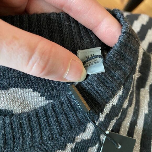 T Tahari Zebra Print Metallic Cashmere Blend Sweater New With Tags Size M - Picture 7 of 9